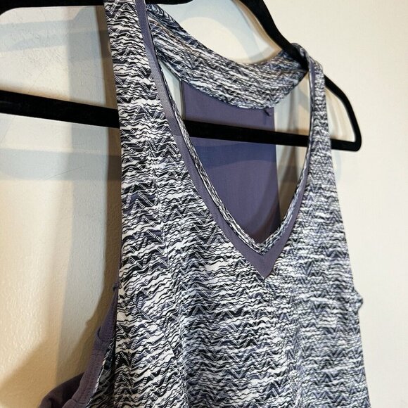 MPG Mondetta Performance Gear Travel Black Purple Grey White Dress Zig Zag L - Picture 1 of 11